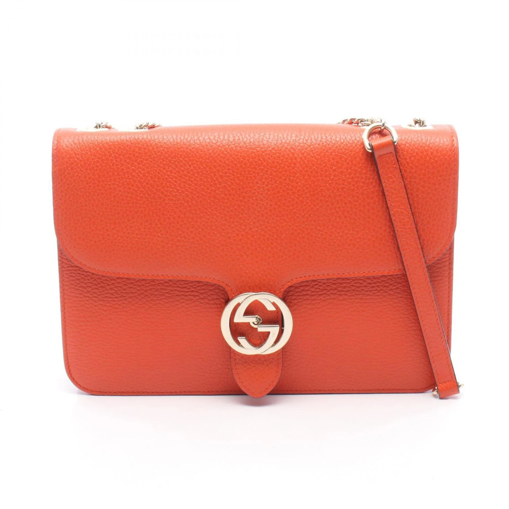 GUCCI Orange Leather Shoulder Bag